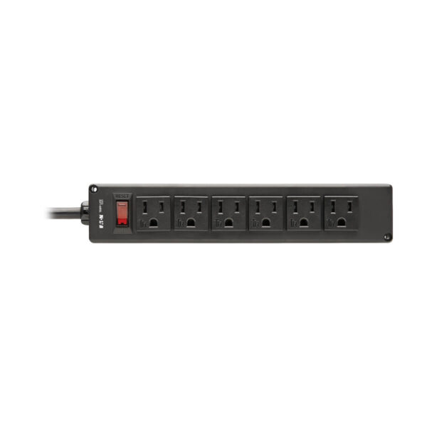 Tripp Lite series Safe-IT 6-Outlet Surge Protector - 10 ft. Spiral Cord, 5-15P Plug, 300 Joules, Antimicrobial Protection, Black