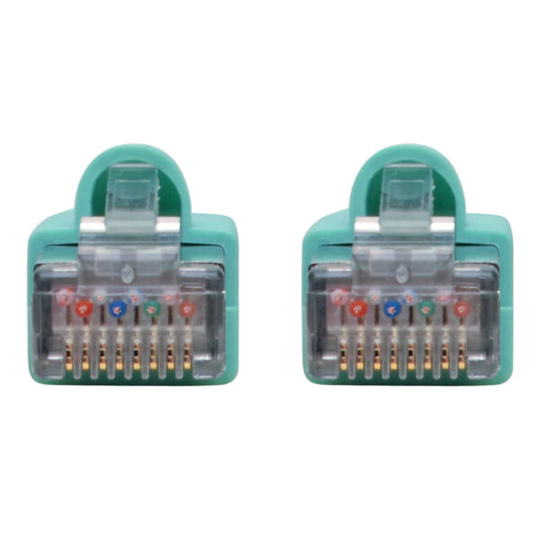 8574163f4369579d42955188d74c3883-4 Tripp Lite series Cat6a 10G Snagless Shielded STP Ethernet Cable (RJ45 M/M), PoE, Aqua, 2 ft. (0.61 m)