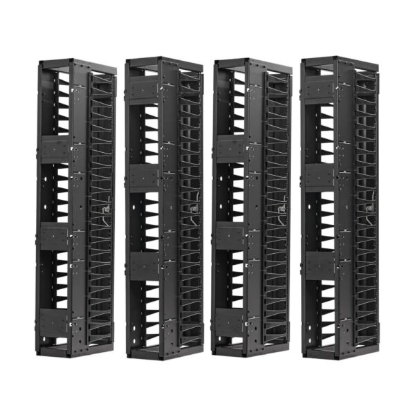 858506b2f6371336e1c321ebdd64e411 Tripp Lite series High-Capacity Vertical Cable Manager - Deep Double Finger Duct with Cover, Double Sided, 6 in. Wide, Black, 7 ft. (2.2 m)