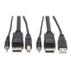 85b1374dd52b8f066d9c01bb8aca16b9 Tripp Lite series DisplayPort KVM Cable Kit, 3 in 1 - 4K DisplayPort, USB, 3.5 mm Audio (3xM/3xM), 4:4:4, 10 ft. (3.05 m), Black