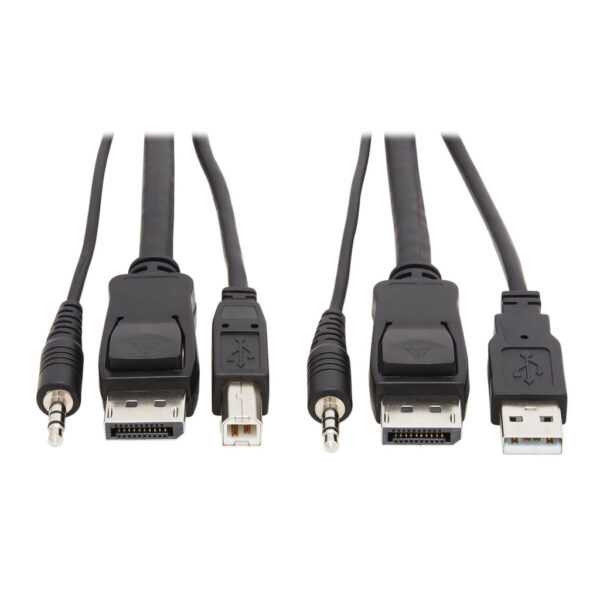 85b1374dd52b8f066d9c01bb8aca16b9 Tripp Lite series DisplayPort KVM Cable Kit, 3 in 1 - 4K DisplayPort, USB, 3.5 mm Audio (3xM/3xM), 4:4:4, 10 ft. (3.05 m), Black