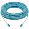 Tripp Lite series 100G Duplex Multimode 50/125 OM4 Armored Fiber Optic Cable (LC/LC Duplex M/M), LSZH, Aqua, 75 m (246 ft.)