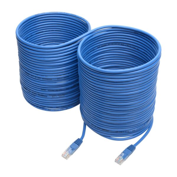 85ecf2e9a029d5ce191c77a485e6afbc Tripp Lite series Cat5e 350 MHz Molded (UTP) Ethernet Cable (RJ45 M/M), PoE - Blue, 75 ft. (22.86 m)