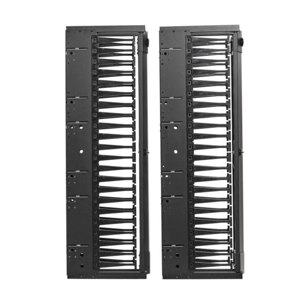 Tripp Lite series High-Capacity Vertical Cable Manager - Deep Double Finger Duct with Cover, Single Sided, 6 in. Wide, Black, 7 ft. (2.2 m)
