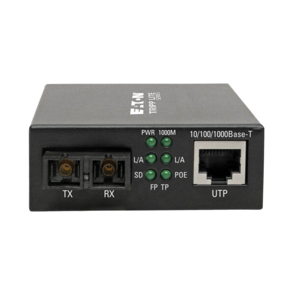 8649878339dee4ebae94848ba50754c6 Tripp Lite series Gigabit Multimode Fiber to Ethernet Media Converter, POE+ - 10/100/1000 SC, 1310 nm, 2 km (1.2 mi.)