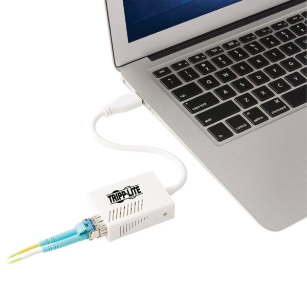 Tripp Lite series USB 3.0 Multimode Fiber Optic Transceiver Ethernet Adapter, 10/100/1000 Mbps, 1310nm, 550m, LC