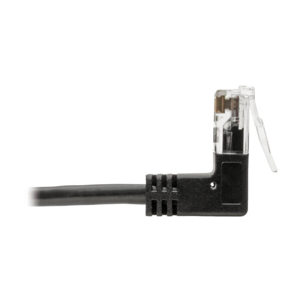 Tripp Lite series Right-Angle Cat6 Gigabit Snagless Molded Slim UTP Ethernet Cable (RJ45 M/M), Black, 2 ft. (0.61 m)