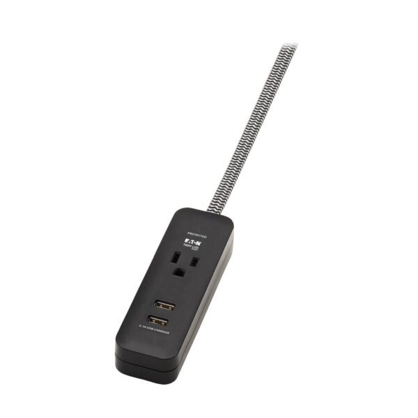 871af0c338fcd0d61d8e105b688b70db Tripp Lite series 1-Outlet Surge Protector with 2 USB Ports (2.1A Shared) - 4 ft. Cord, 5-15P Plug, 450 Joules, Black