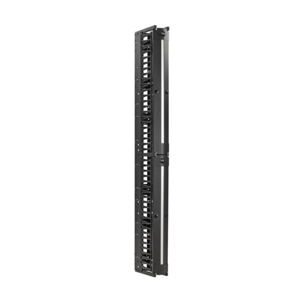 Tripp Lite series High-Capacity Vertical Cable Manager - Deep Double Finger Duct with Cover, Single Sided, 6 in. Wide, Black, 7 ft. (2.2 m)