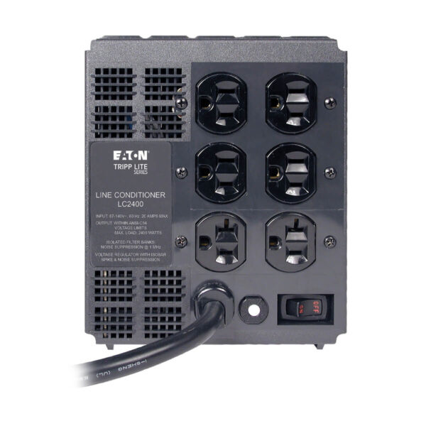 Tripp Lite series 2400W 120V Power Conditioner with Automatic Voltage Regulation (AVR), AC Surge Protection, 6 Outlets, TAA