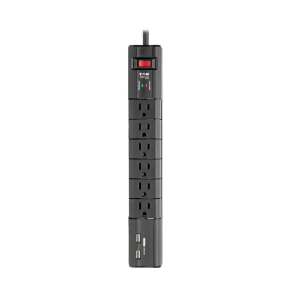 87735defd20ce84dc900c3d12236c5ec Tripp Lite series Protect It! Surge Protector with 6 Rotatable Outlets, 8 ft. (2.43 m) Cord, 1080 Joules, 2xUSB Charging ports (3.4A)