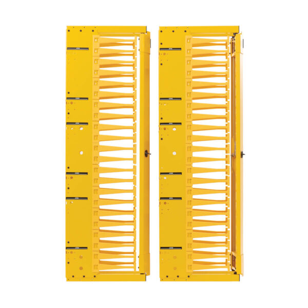 8792bad31c9476d5f6bc7d2ece07c230 Tripp Lite series High-Capacity Vertical Cable Manager - Deep Double Finger Duct with Cover, Single Sided, 6 in. Wide, Yellow, 7 ft. (2.2 m)