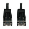 Tripp Lite series Cat6a 10G Snagless Molded Slim UTP Ethernet Cable (RJ45 M/M), PoE, Black, 6 in. (15 cm)