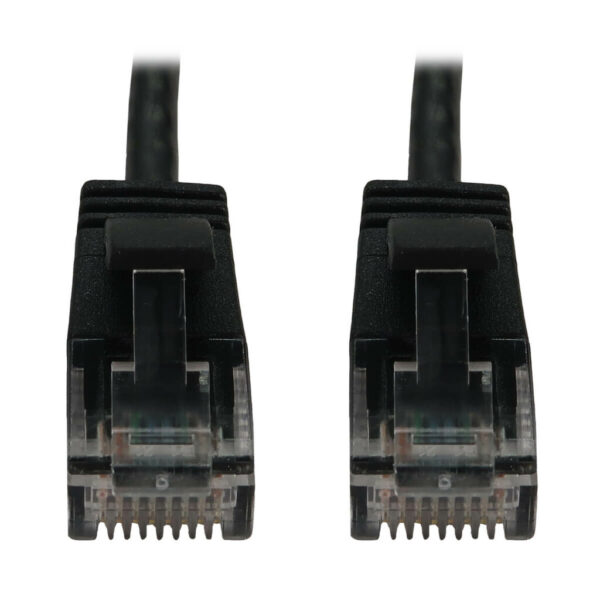 Tripp Lite series Cat6a 10G Snagless Molded Slim UTP Ethernet Cable (RJ45 M/M), PoE, Black, 6 in. (15 cm)