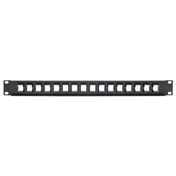 Tripp Lite series 16-Port 1U Rack-Mount Unshielded Blank Keystone/Multimedia Patch Panel, RJ45 Ethernet, USB, HDMI, Cat5e/6