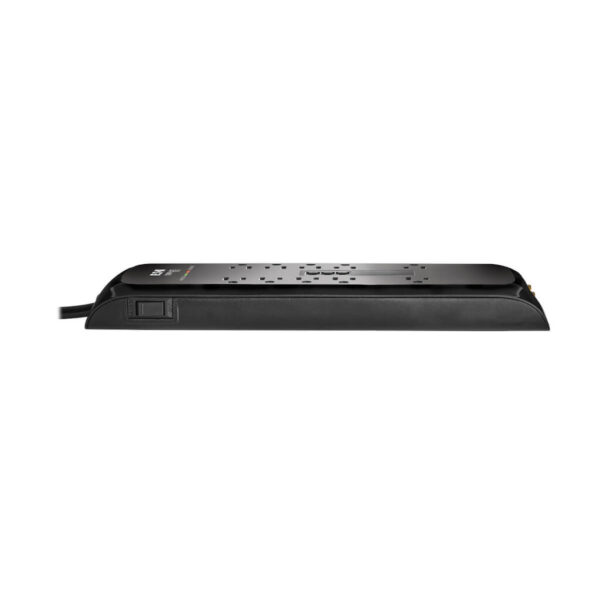 Tripp Lite series Protect It! 10-Outlet Surge Protector, 8 ft. (2.43 m) Cord with Right-Angle Plug, 2395 Joules, Tel/DSL Protection, Black Housing