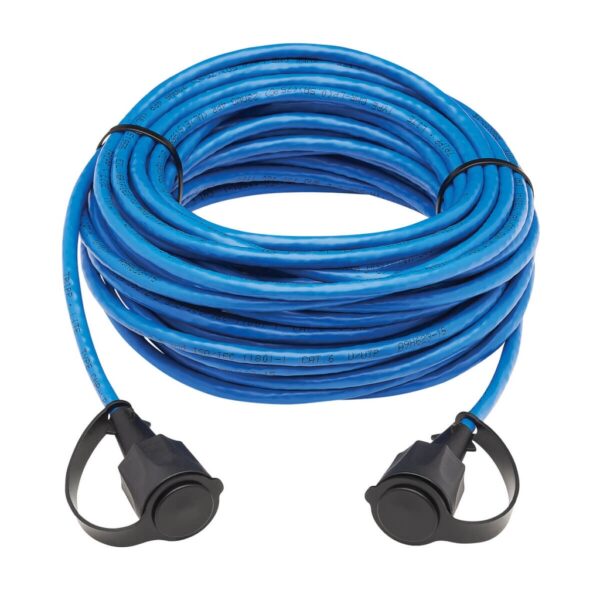 Tripp Lite series Industrial Cat6 UTP Ethernet Cable (RJ45 M/M), 100W PoE, CMR-LP, IP68, Blue, 50 ft. (15.24 m)