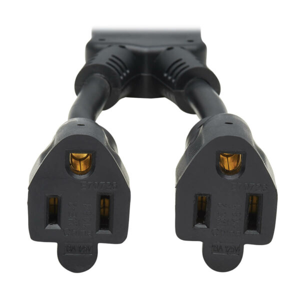 87e64ca12ee1cd796cd0de04fd32dffa Tripp Lite series Extension Cord Y Splitter, NEMA 5-15P to 2x NEMA 5-15R - 13A, 125V, 16 AWG, 1 ft. (0.3 m), Black