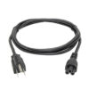 8821e4becc16dc2830337521edea8458-1 Tripp Lite series 3-Slot Power Cord, NEMA 5-15P to C5 - Laptop/Notebook, 10A, 125V, 18 AWG, 3 ft. (0.91 m), Black