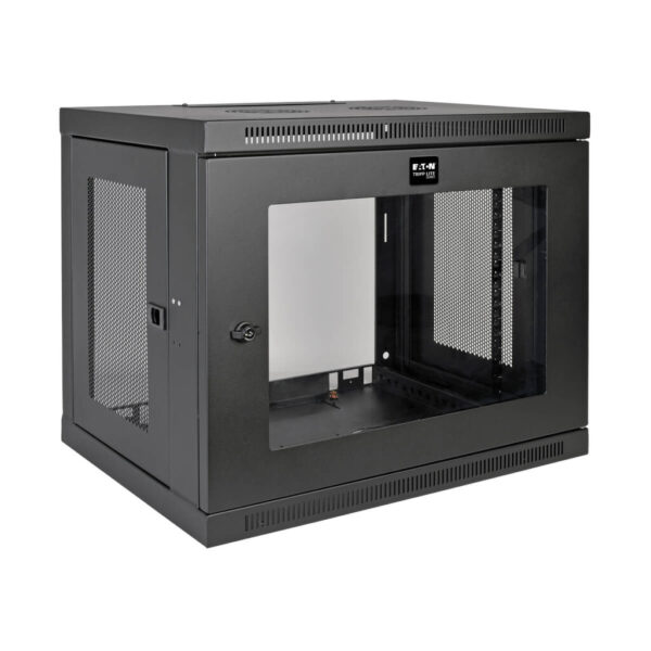Tripp Lite series SmartRack 9U Low-Profile Switch-Depth Wall-Mount Mini Rack Enclosure, Clear Acrylic Window