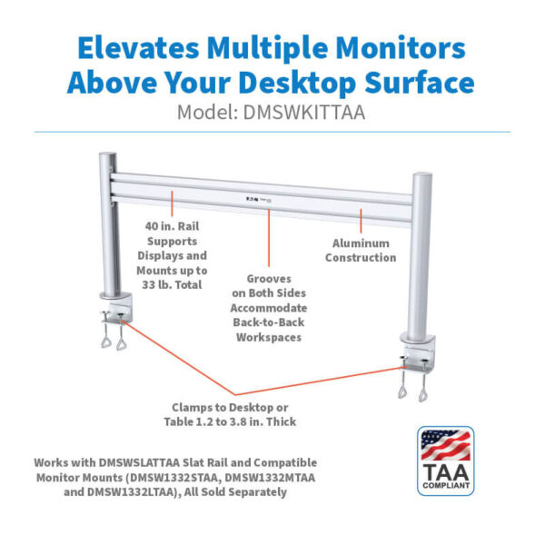 88a8275b3f32d374c40451aadc0249fc Tripp Lite series Slat Rail with Posts for Slat Wall System, 40 in. (102 cm), TAA