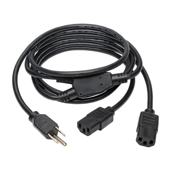 88b39c22660f7ad0bcf68e5f3c1c2e8b Tripp Lite series Y Splitter Power Cable, NEMA 5-15P to 2x C13 - 10A, 125V, 18 AWG, 6 ft. (1.83 m), Black