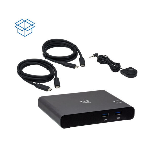Tripp Lite series 2-Port USB-C KVM Dock - 4K HDMI, USB 3.2 Gen 1, USB-A Hub, Remote Selector, 85W PD Charging, Black, TAA