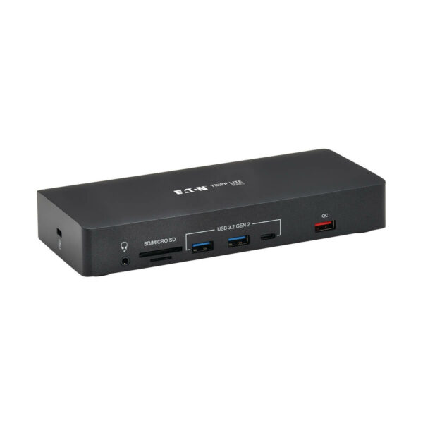 Tripp Lite USB-C Triple-Display Dock, 4K 60 Hz HDMI/DisplayPort, VGA, USB 3.2 Gen 2 Hub, GbE, 100W PD Charging, Antibacterial - U442AB-DOCK9
