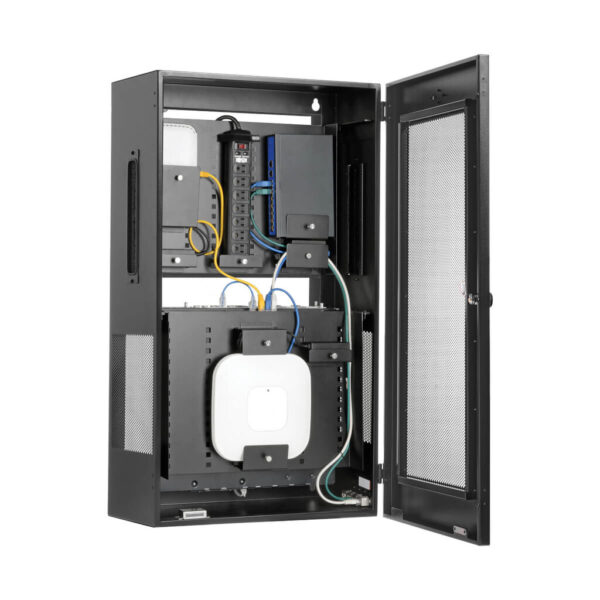 8979d5c14a54c2b603f192123985f4eb Tripp Lite series SmartRack 5U Low-Profile Vertical-Mount Switch-Depth Wall-Mount Structured Wiring Enclosure, Adjustable Equipment Brackets