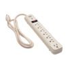 Tripp Lite series Protect It! 7-Outlet Surge Protector, 4 ft. (1.22 m) Cord, 1080 Joules, 1 Diagnostic LED, Light Gray Housing - TLP74R