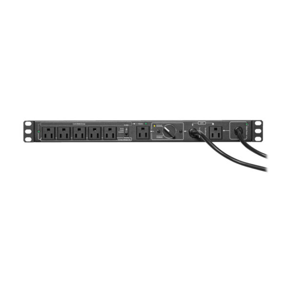 89f18308a623bc587bdff2531d92422a Tripp Lite series 100-125V 12A Single-Phase Hot-Swap PDU with Manual Bypass - 6 NEMA 5-15R Outlets, 2 5-15P Inputs, 1U Rack/Wall