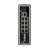 Tripp Lite series 8-Port Managed Industrial Gigabit Ethernet Switch - Layer 2, 1 Gbps, PoE+ 30W, 4 GbE SFP Ports, -40° to 75°C, DIN Mount, TAA