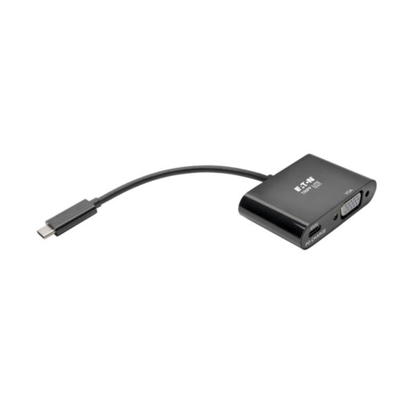 8a71cea8b6f7c085c16bc61f50e35c33 Tripp Lite series USB-C to VGA Adapter with PD Charging, Black - U444-06N-VB-C