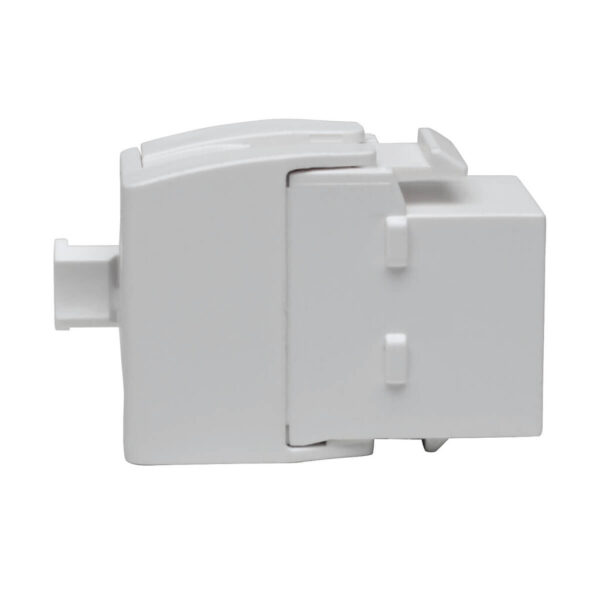 Tripp Lite series Keystone Jack Cat6/Cat5e, RJ45, Shuttered, Dust Cap - Toolless, PoE/PoE+ Compliant, White, TAA - N238-001-GY-TF