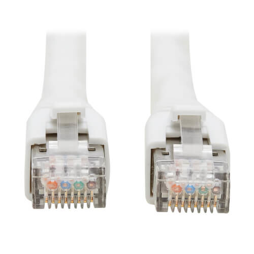 8a91b411373b6311a1c73b4f0813925f-1 Tripp Lite series Cat8 40G Snagless SSTP Ethernet Cable (RJ45 M/M), PoE, White, 15 ft. (4.6 m)