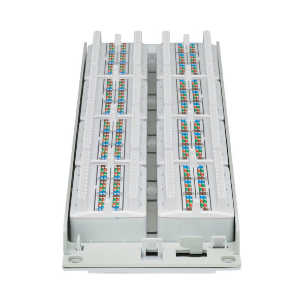Tripp Lite series 48-Port Cat6 Patch Panel - 4PPoE Compliant, 110/Krone, 568A/B, RJ45 Ethernet, 2U Rack-Mount, White, TAA