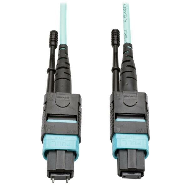 8ac55ed325ecff31efc33dc30dd8eff1 Tripp Lite series 40G MTP/MPO Multimode OM3 Plenum-Rated Fiber Optic Cable (M/F), 12 Fiber, 40GBASE-SR4, Aqua, 10 m