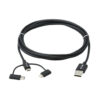 8ad207d38f7dac960aa0e56d3efa90b1 Tripp Lite series Universal USB-A to Lightning, USB Micro-B and USB-C Sync/Charge Cable (M/3xM), MFi Certified, Black, 6 ft. (1.8 m) - M101-006-LMC-BK