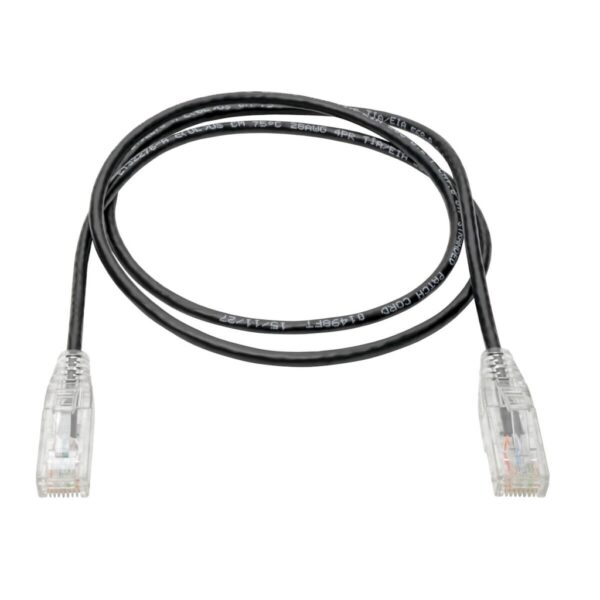 8ae16d2cdba4d4aee2b764f769076f24 Tripp Lite series Cat6 Gigabit Snagless Slim UTP Ethernet Cable (RJ45 M/M), PoE, Black, 2 ft. (0.61 m)