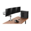 Tripp Lite series Triple-Display Gas-Spring Flex-Arm Desktop Clamp and Grommet for 17” to 30” Flat-Screen Displays - USB and Audio Ports, Aluminum