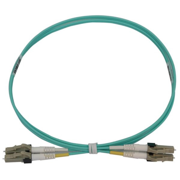 8b0aff6d5deb9fb0573876c0af8a77a8 Tripp Lite series 400G Multimode 50/125 OM3 Switchable Fiber Optic Cable (Duplex LC-PC M/M), LSZH, Aqua, 1 m (3.3 ft.)