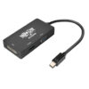 Tripp Lite series Keyspan Mini DisplayPort to VGA/DVI/HDMI All-in-One Video Converter Adapter, 4K 60 Hz HDMI, DP 1.2, Black, 6 in.
