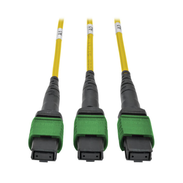 Tripp Lite 40/100Gb Fiber Breakout Cassette with Built-In MTP Cables, (x3) 8-Fiber Singlemode MTP/MPO to (x12) LC Duplex 9/125 - N482-3M8L12S-B