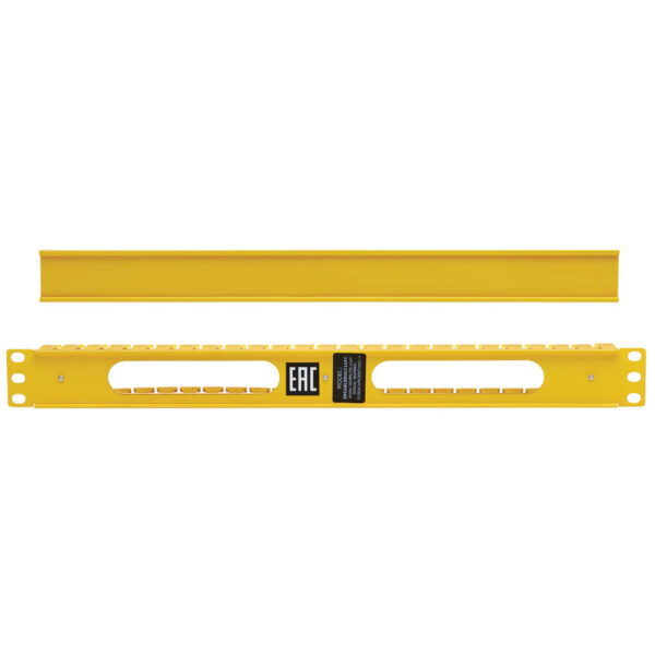 Tripp Lite series Horizontal Cable Manager - Finger Duct with Cover, Yellow, 1U