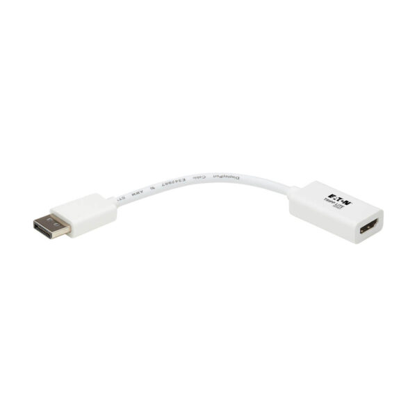 Tripp Lite series DisplayPort to HDMI Active Adapter (M/F) - 4K 60Hz, HDR, DP 1.2, HDCP 2.2, White, 6 in.