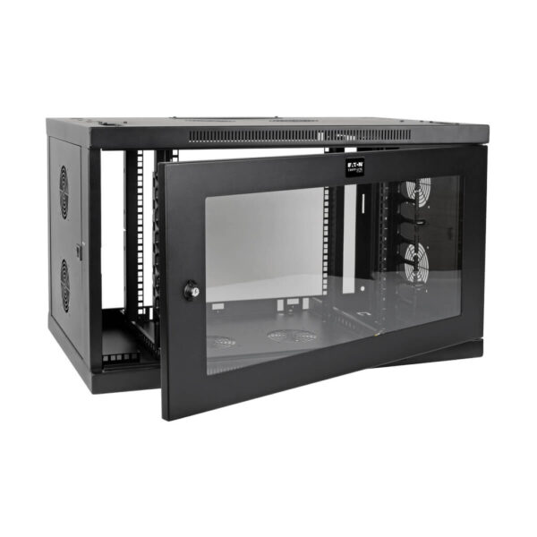 8c453114dc53185bae439f65f222a3e9 Tripp Lite series SmartRack 9U Low-Profile Switch-Depth-Plus Wall-Mount Mini Rack Enclosure, Wide, Acrylic Window