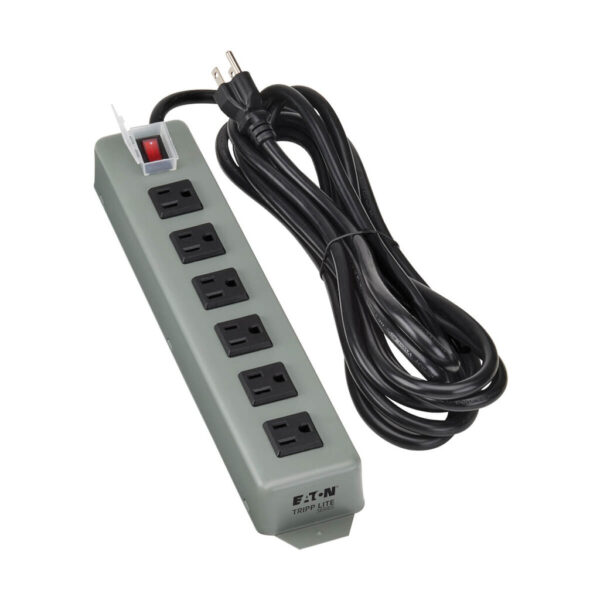Tripp Lite series Industrial Power Strip, 6 Right-Angle Outlets, 15 ft. (4.6 m) Cord, Mounting Tabs