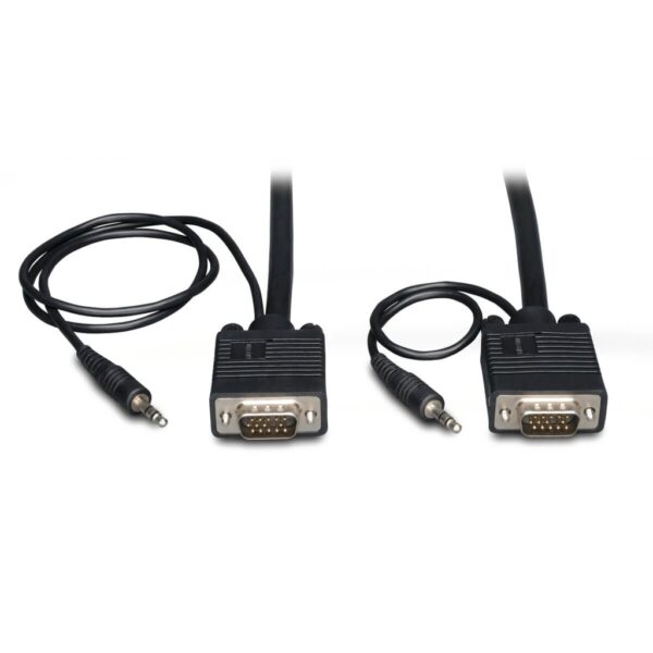 8c6f5fc8f40afa68b0da5a8f78349f3f Tripp Lite series VGA High-Resolution RGB Coaxial Cable with Audio (HD15 and 3.5mm M/M), 10 ft. (3.05 m)