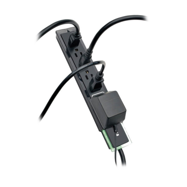 Tripp Lite Protect It! 6-Outlet Surge Protector, 1440 Joules, Tel/Modem Protection, Right-Angle Plug, Side Switch, 6 ft. Cord, Black - TLP606SSTELB