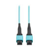8caf87c923f0444c88c53d87234563a2 Tripp Lite series 100G Multimode 50/125 OM4 Fiber Optic Cable (12F MPO/MPO-PC F/F), Type-A Polarity, OFNP, Aqua, 4 m (13.1 ft.), TAA